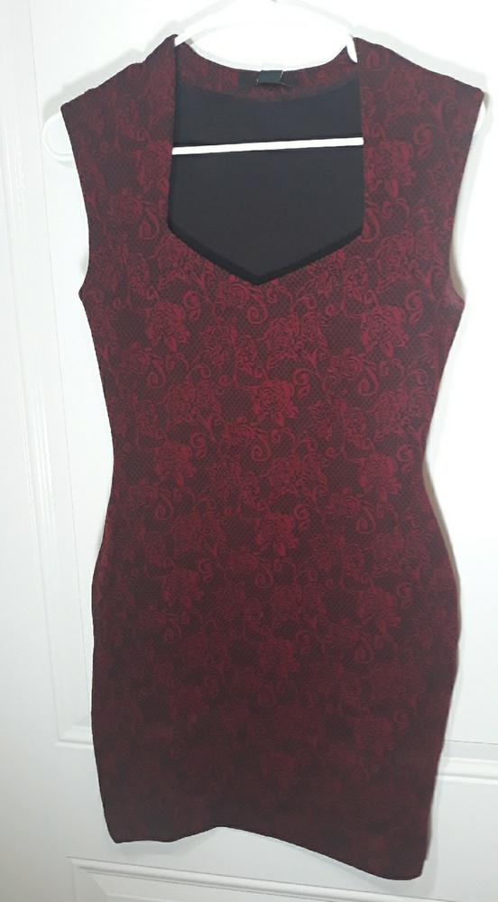 Sexy curve hugging black and Red Dress